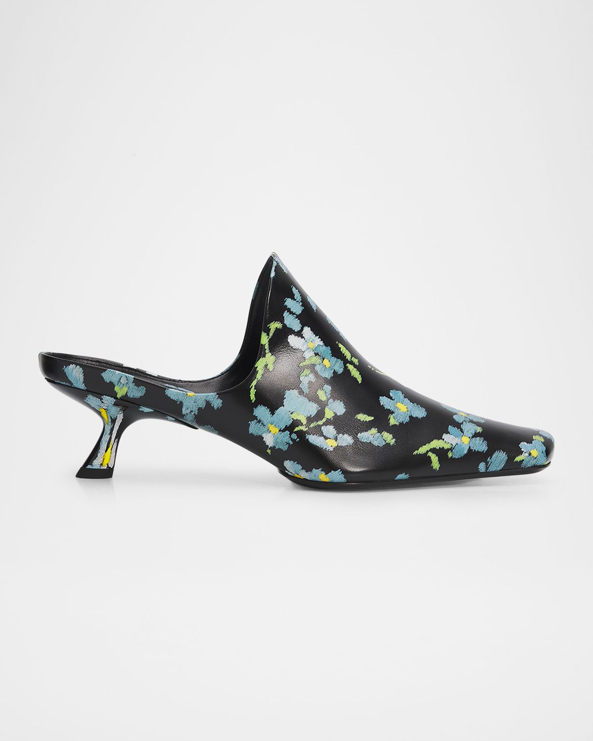 Loewe 45mm Emily Floral Leather Mules | Thumbnail 8