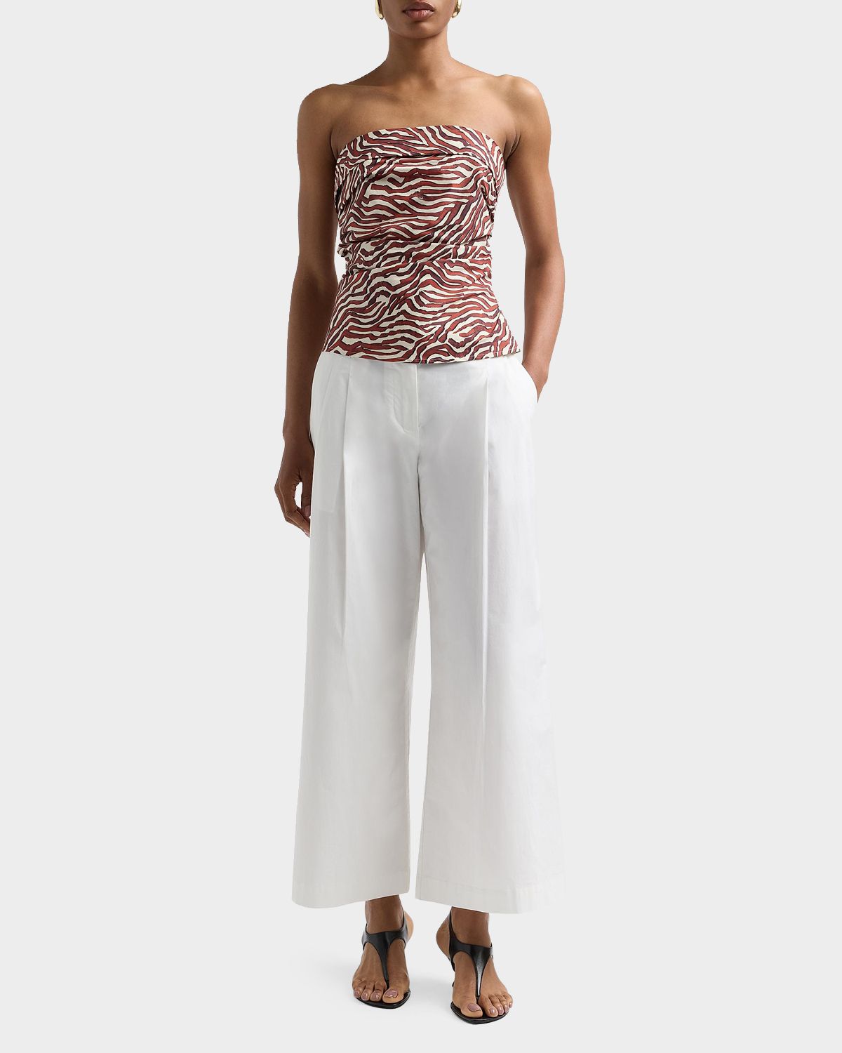 Proenza Schouler White Label Maisy Strapless Ruched Top in Poplin | Thumbnail 2