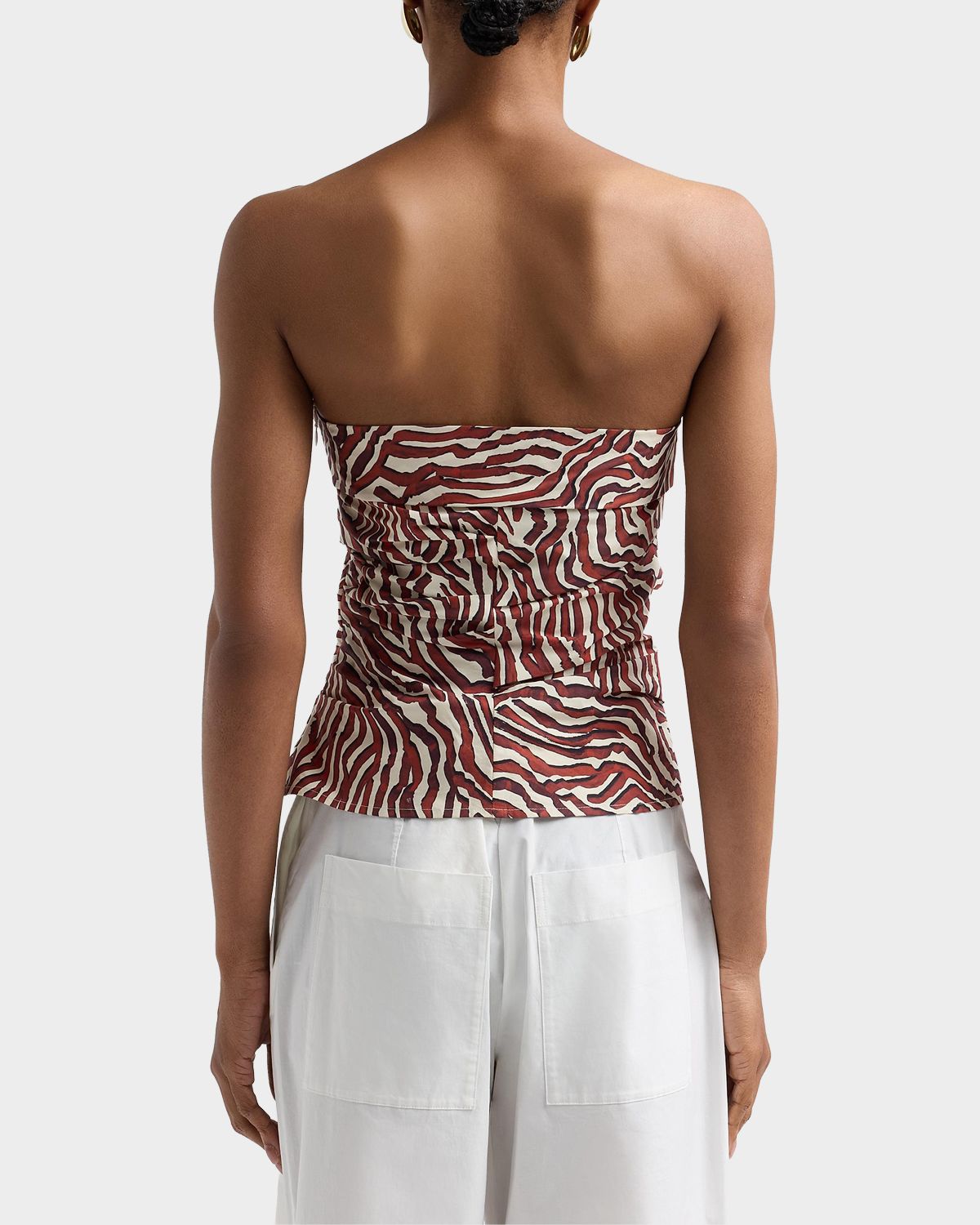 Proenza Schouler White Label Maisy Strapless Ruched Top in Poplin | Thumbnail 3