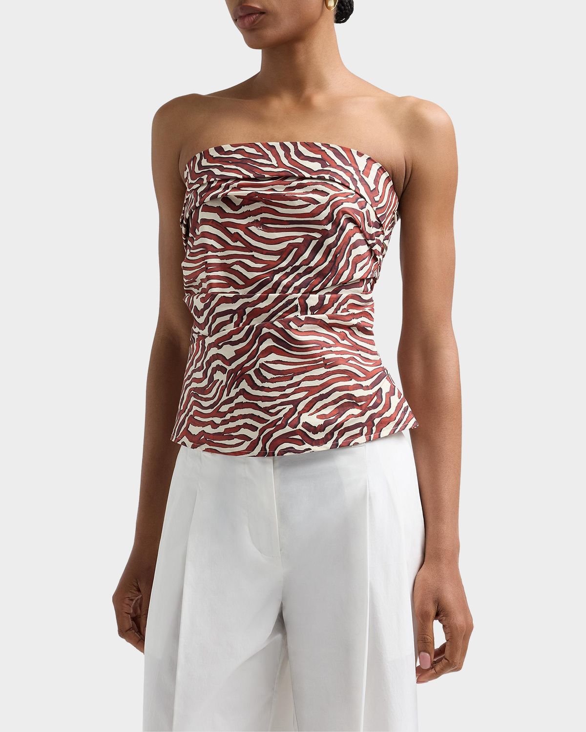 Proenza Schouler White Label Maisy Strapless Ruched Top in Poplin | Thumbnail 4