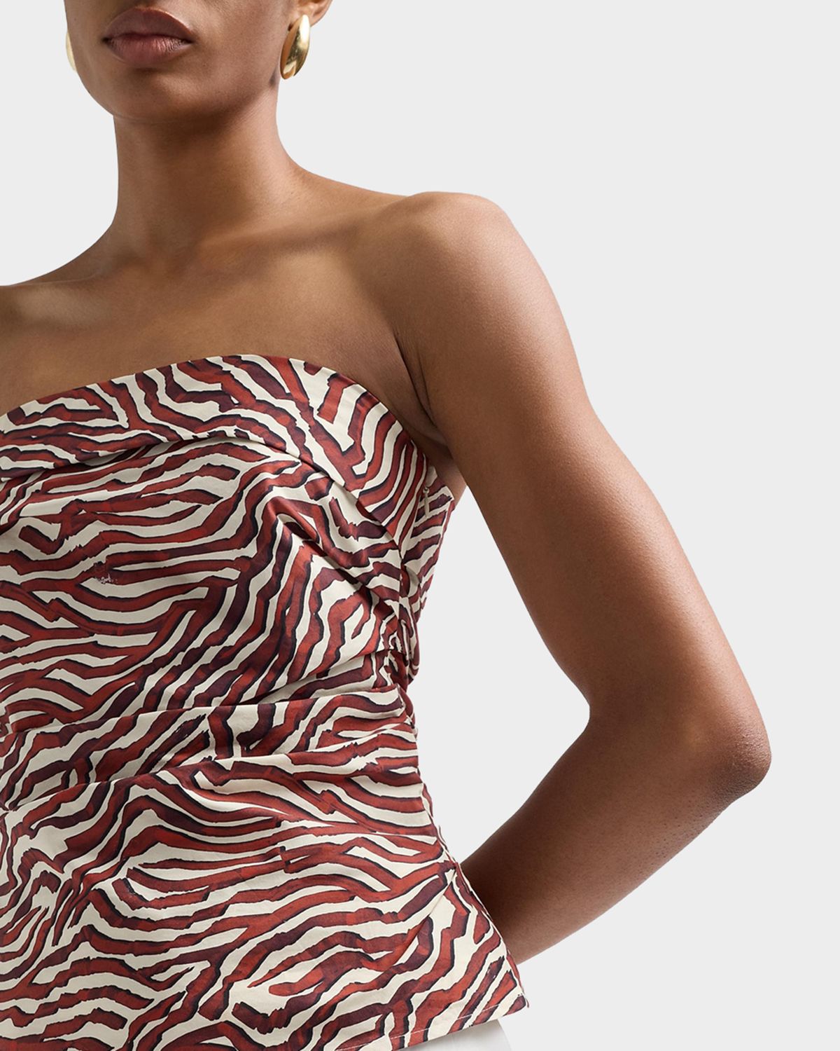 Proenza Schouler White Label Maisy Strapless Ruched Top in Poplin | Thumbnail 5