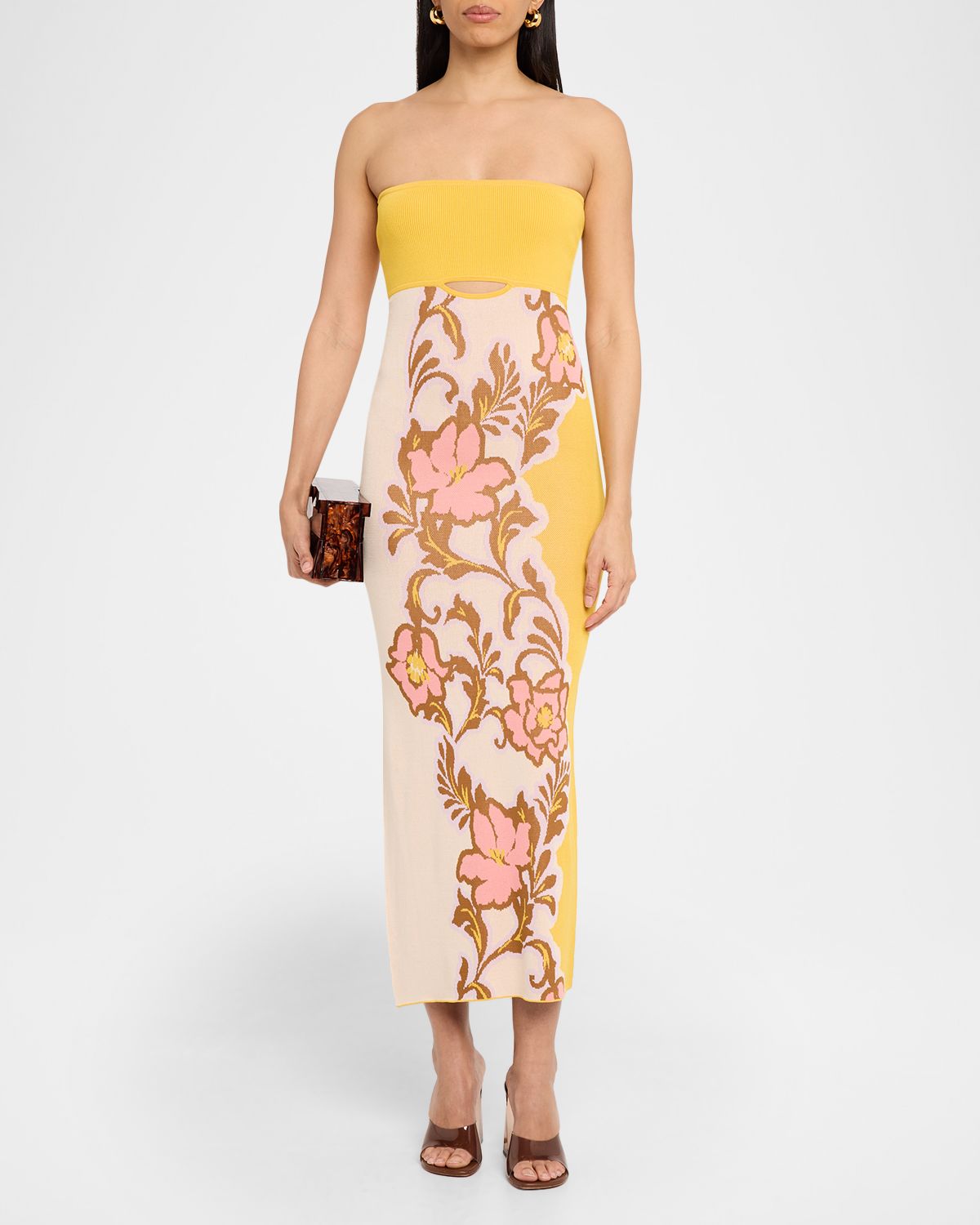 MISA Los Angeles Fletcher Floral Knit Strapless Dress | Thumbnail 2