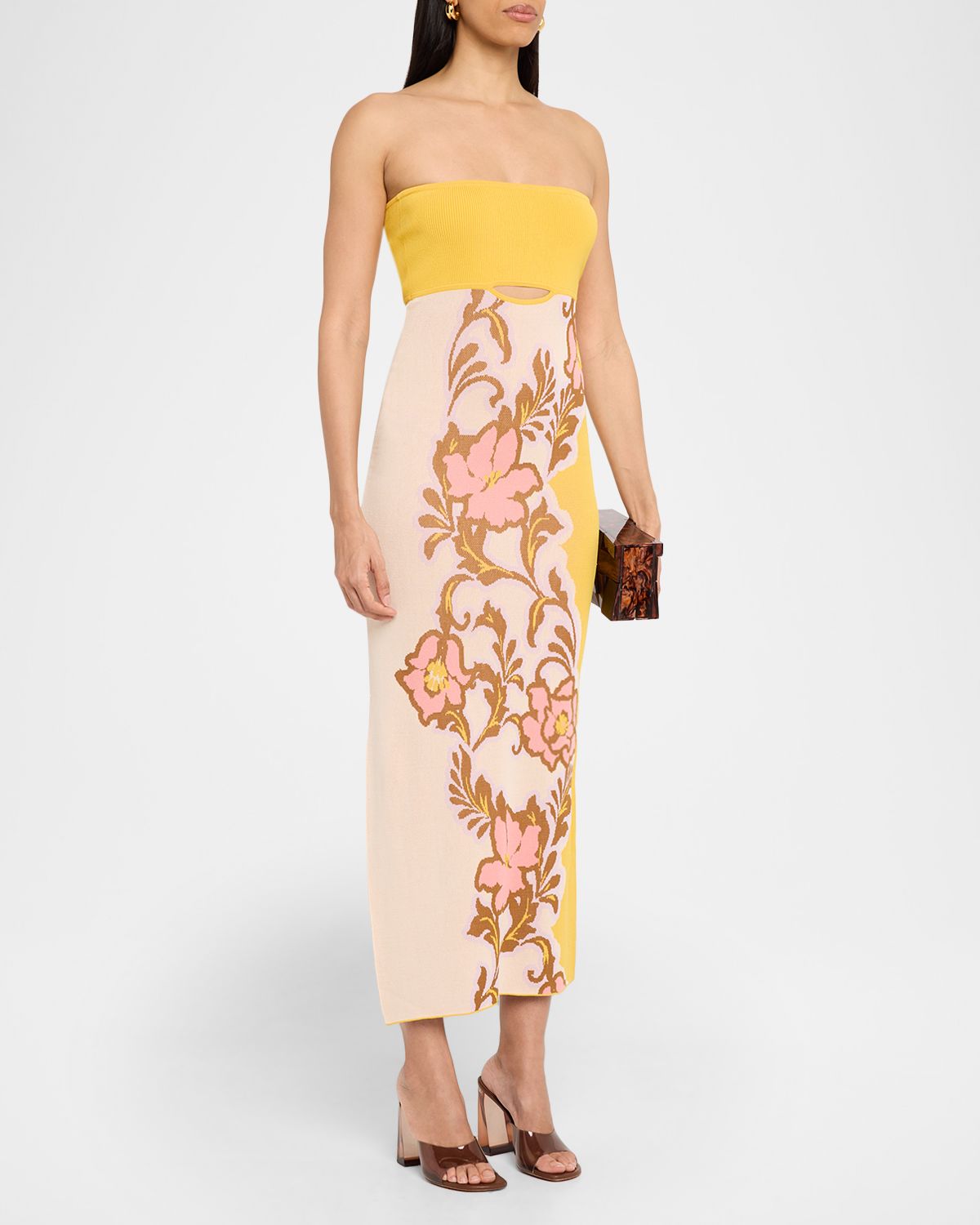 MISA Los Angeles Fletcher Floral Knit Strapless Dress | Thumbnail 4