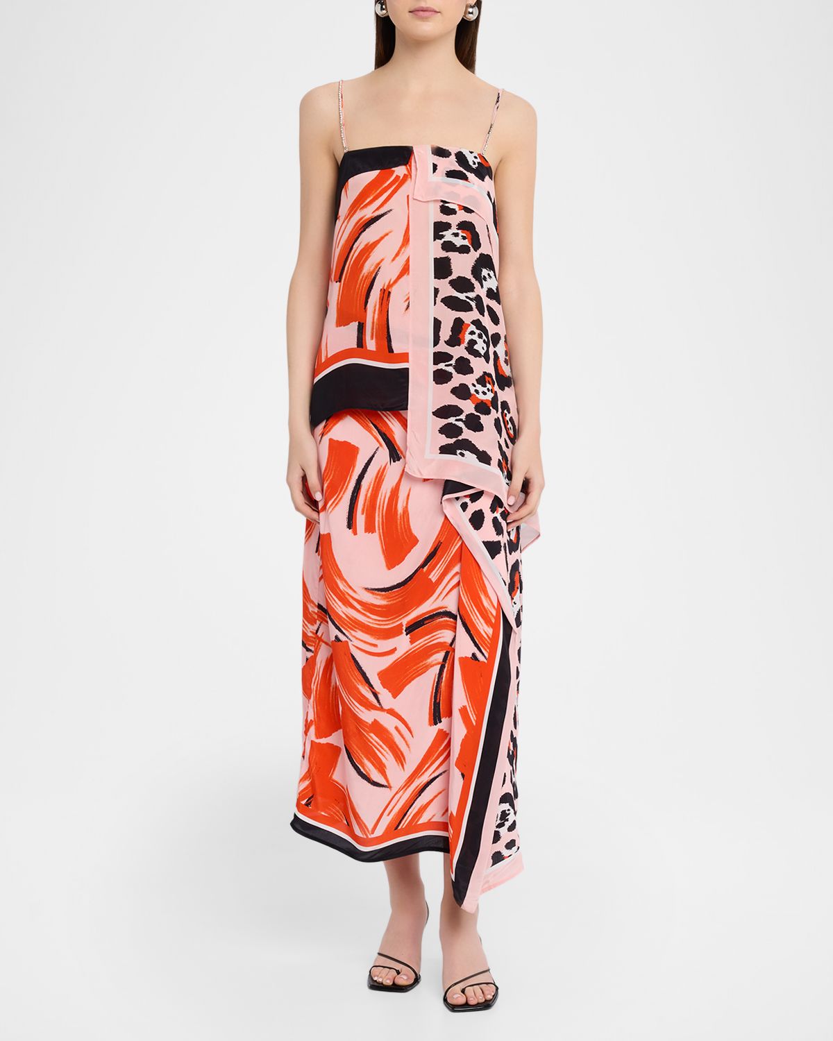 Essentiel Antwerp Juanita Printed Draped Midi Skirt