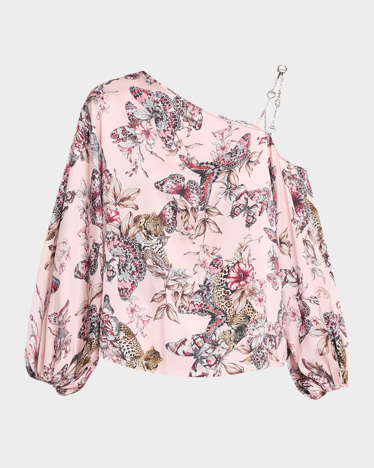L 'Agence Asami Chain One-Shoulder Blouse