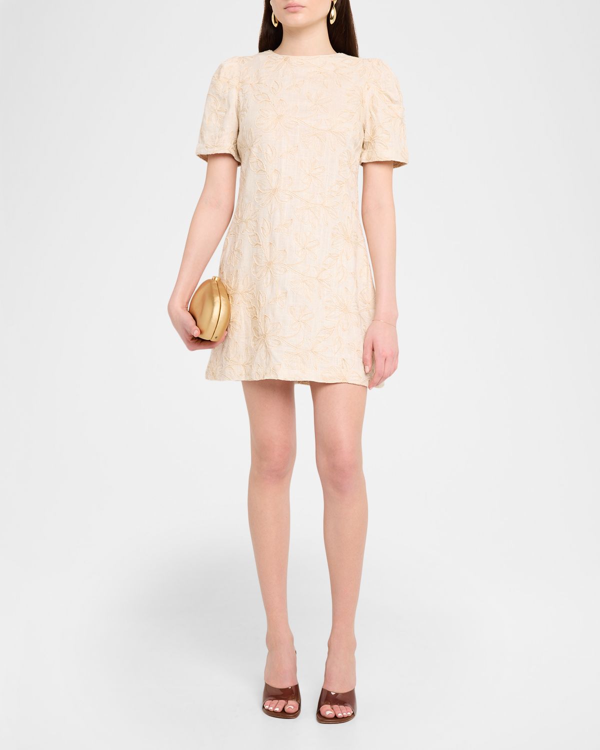 MISA Los Angeles Athela Floral Embroidered Mini Dress