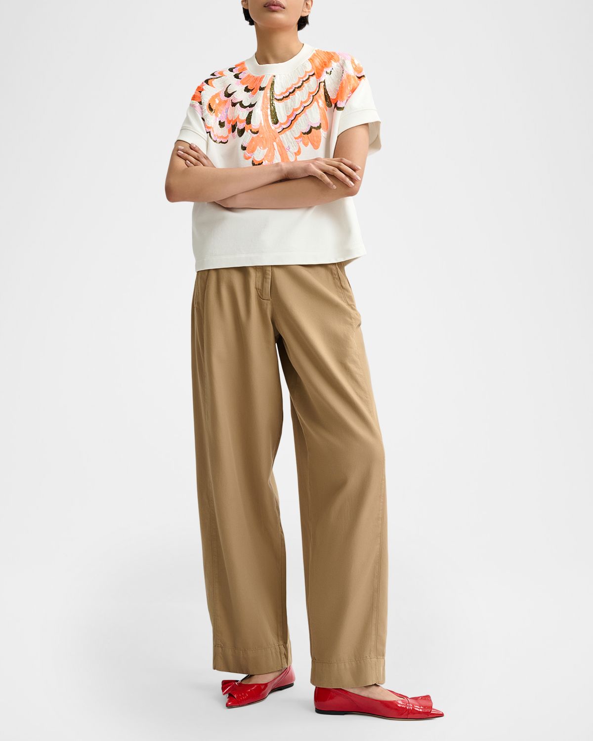 Essentiel Antwerp Jolies Embellished Short-Sleeve Sweatshirt