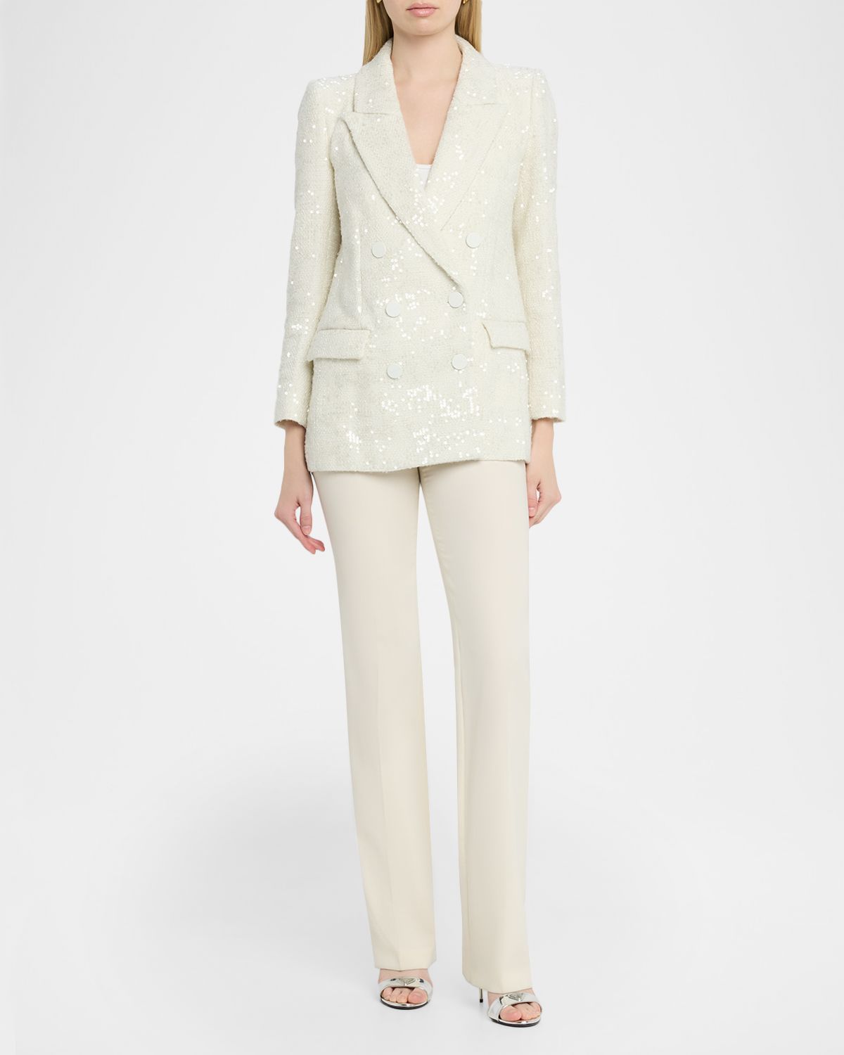 L 'Agence Cambrie Sequined Oversized Blazer