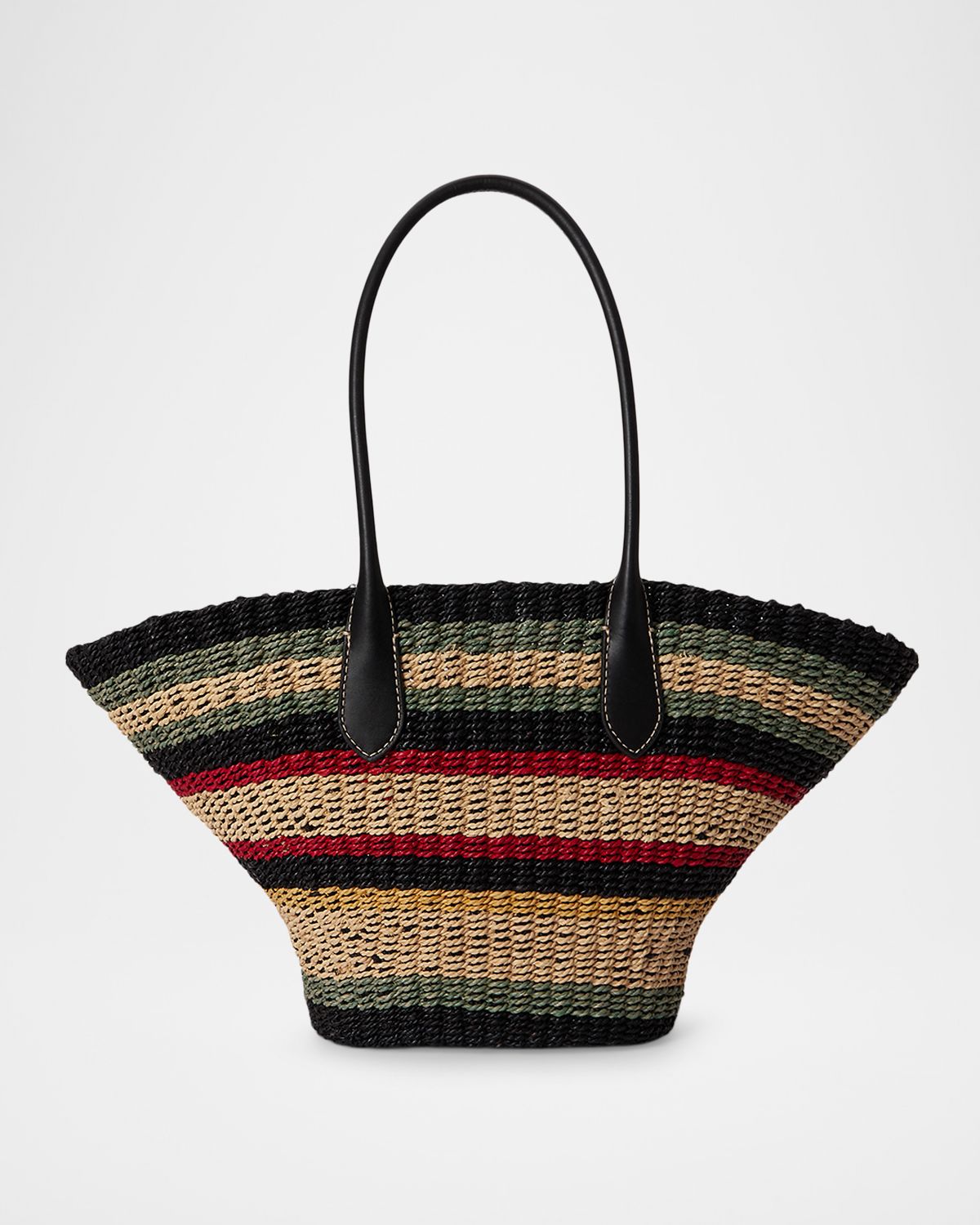 Polo Ralph Lauren Bellport Striped Raffia Basket Tote Bag | Thumbnail 2 Polo Ralph Lauren Bellport Striped Raffia Basket Tote Bag | Thumbnail 2