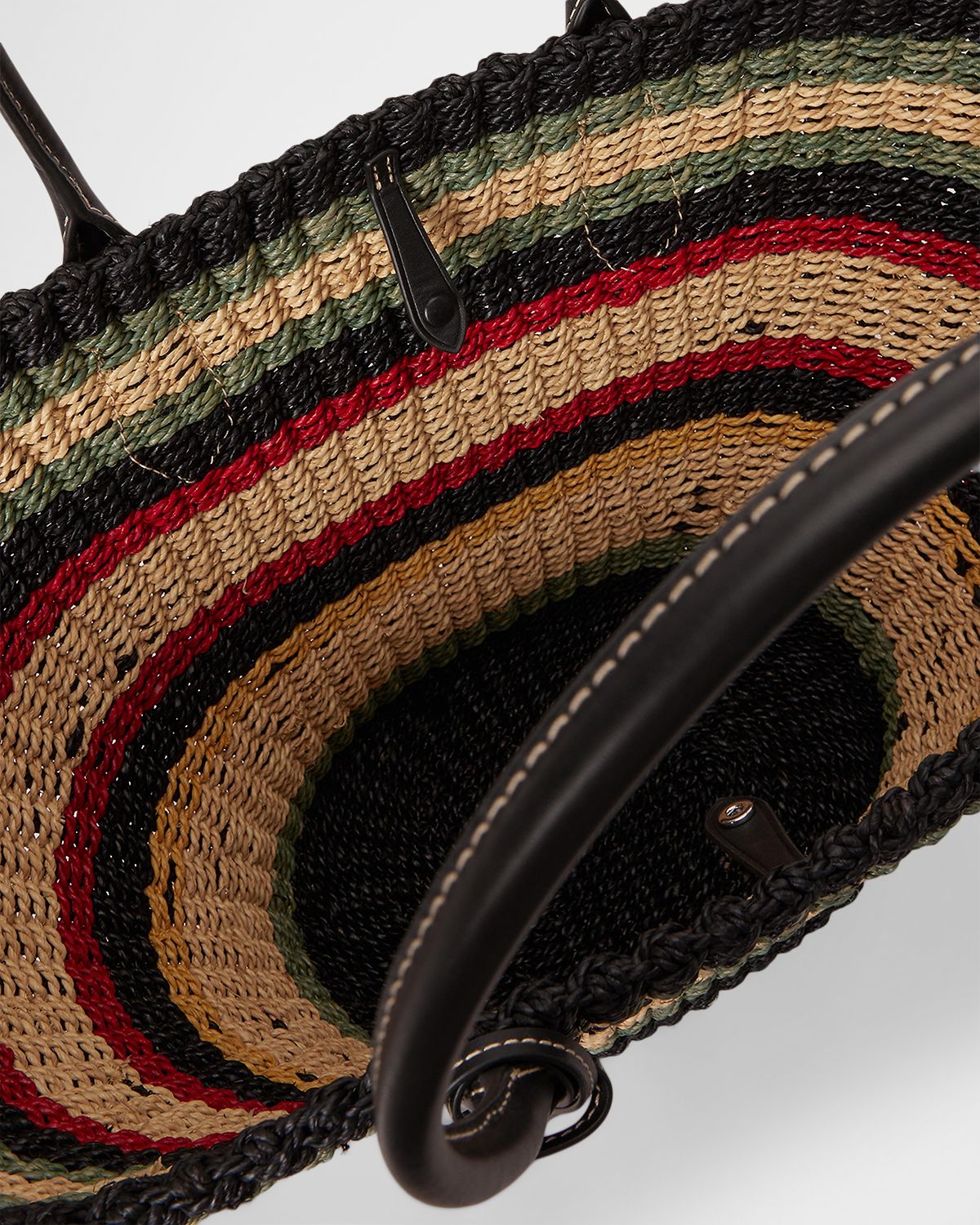 Polo Ralph Lauren Bellport Striped Raffia Basket Tote Bag | Thumbnail 3 Polo Ralph Lauren Bellport Striped Raffia Basket Tote Bag | Thumbnail 3