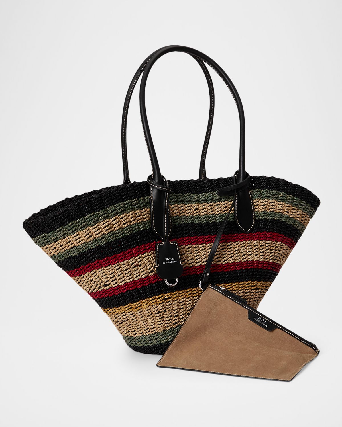 Polo Ralph Lauren Bellport Striped Raffia Basket Tote Bag | Thumbnail 5 Polo Ralph Lauren Bellport Striped Raffia Basket Tote Bag | Thumbnail 5