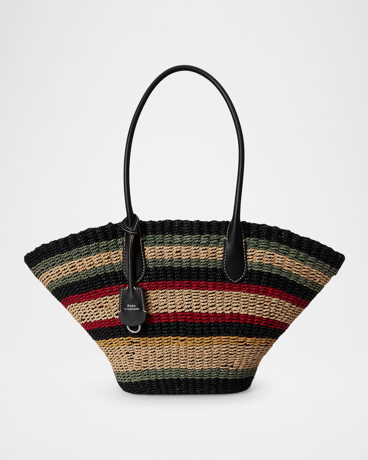 Polo Ralph Lauren Bellport Striped Raffia Basket Tote Bag - Women's Bags