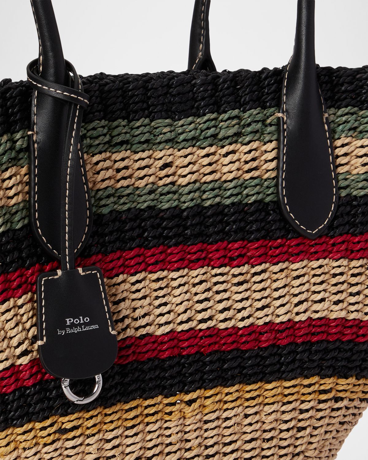 Polo Ralph Lauren Bellport Striped Raffia Basket Tote Bag | Thumbnail 4 Polo Ralph Lauren Bellport Striped Raffia Basket Tote Bag | Thumbnail 4