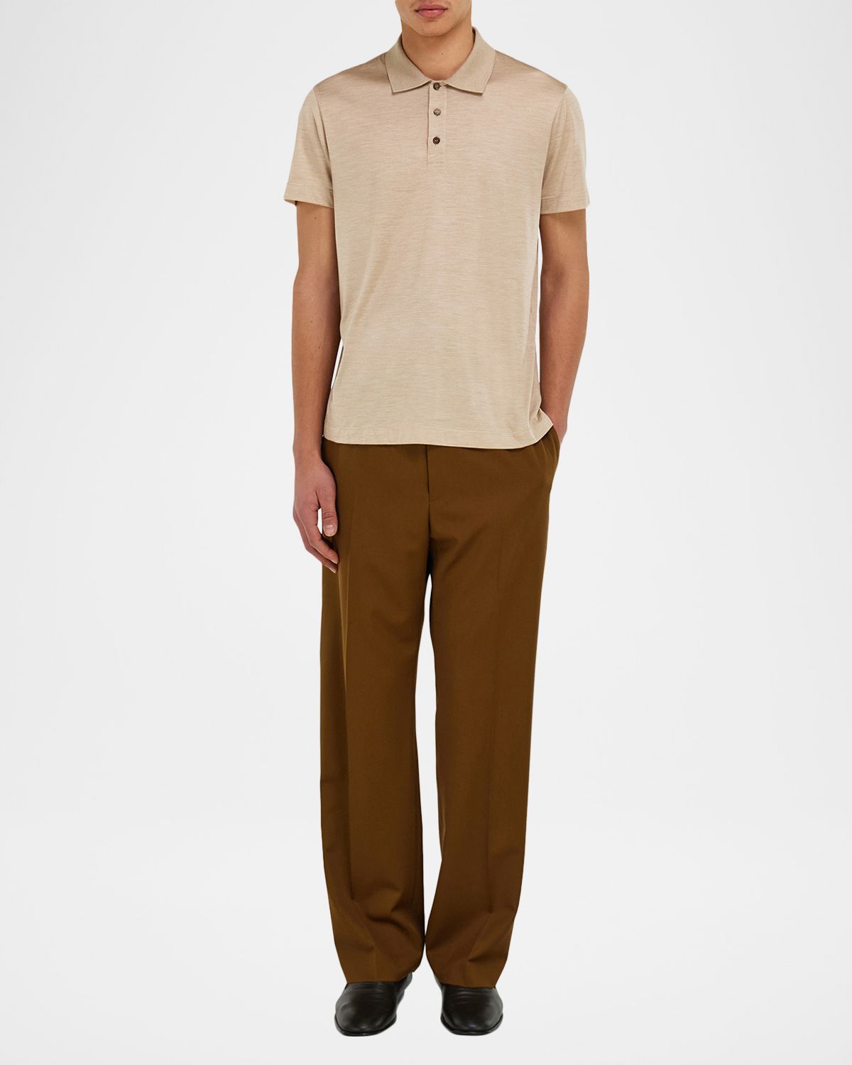 Ferragamo Men 's Silk Jersey Polo Shirt | Thumbnail 5 Ferragamo Men 's Silk Jersey Polo Shirt | Thumbnail 5
