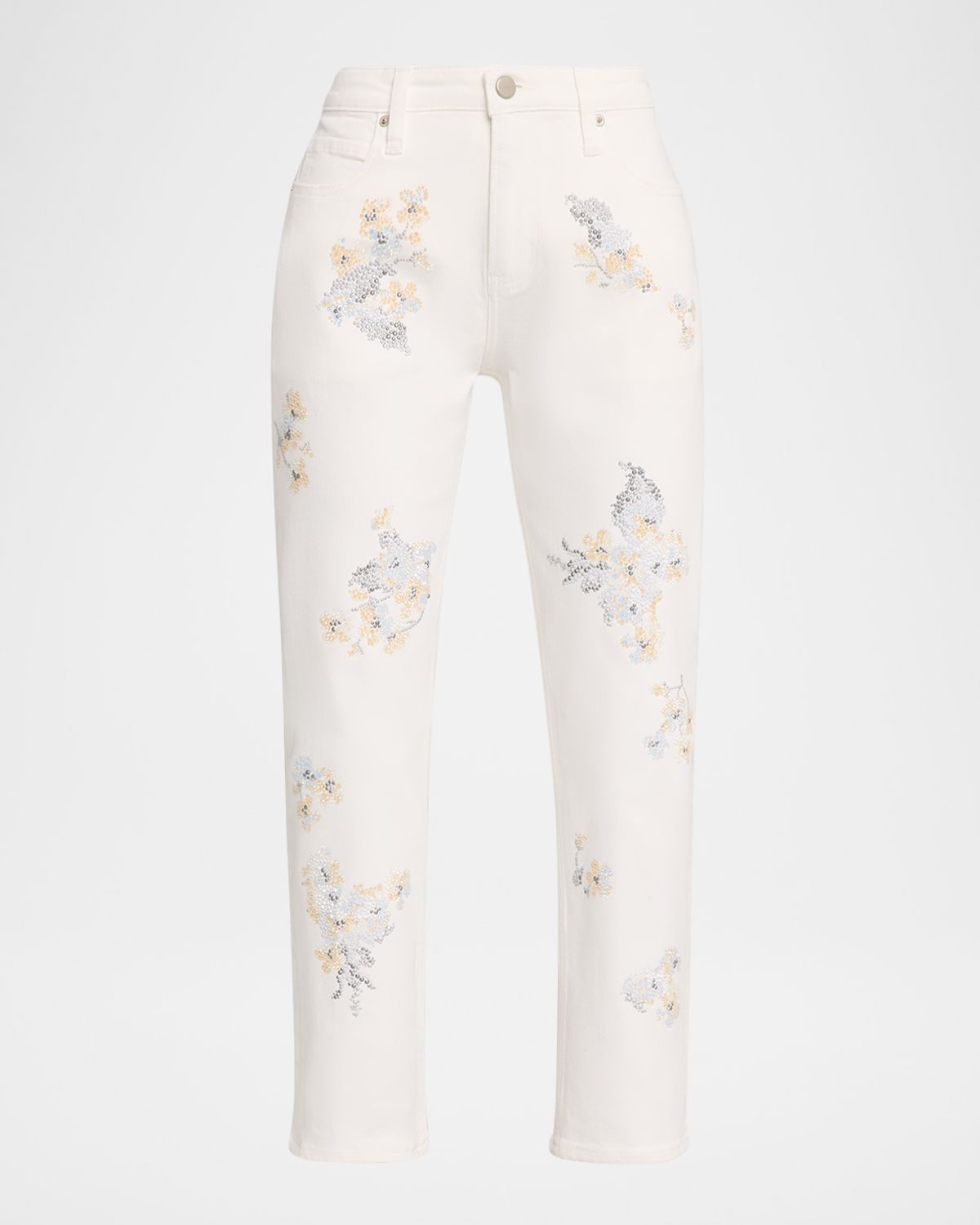 Libertine Porcelain Garden Embellished Slim-Leg Ankle Jeans - Women's Clothing