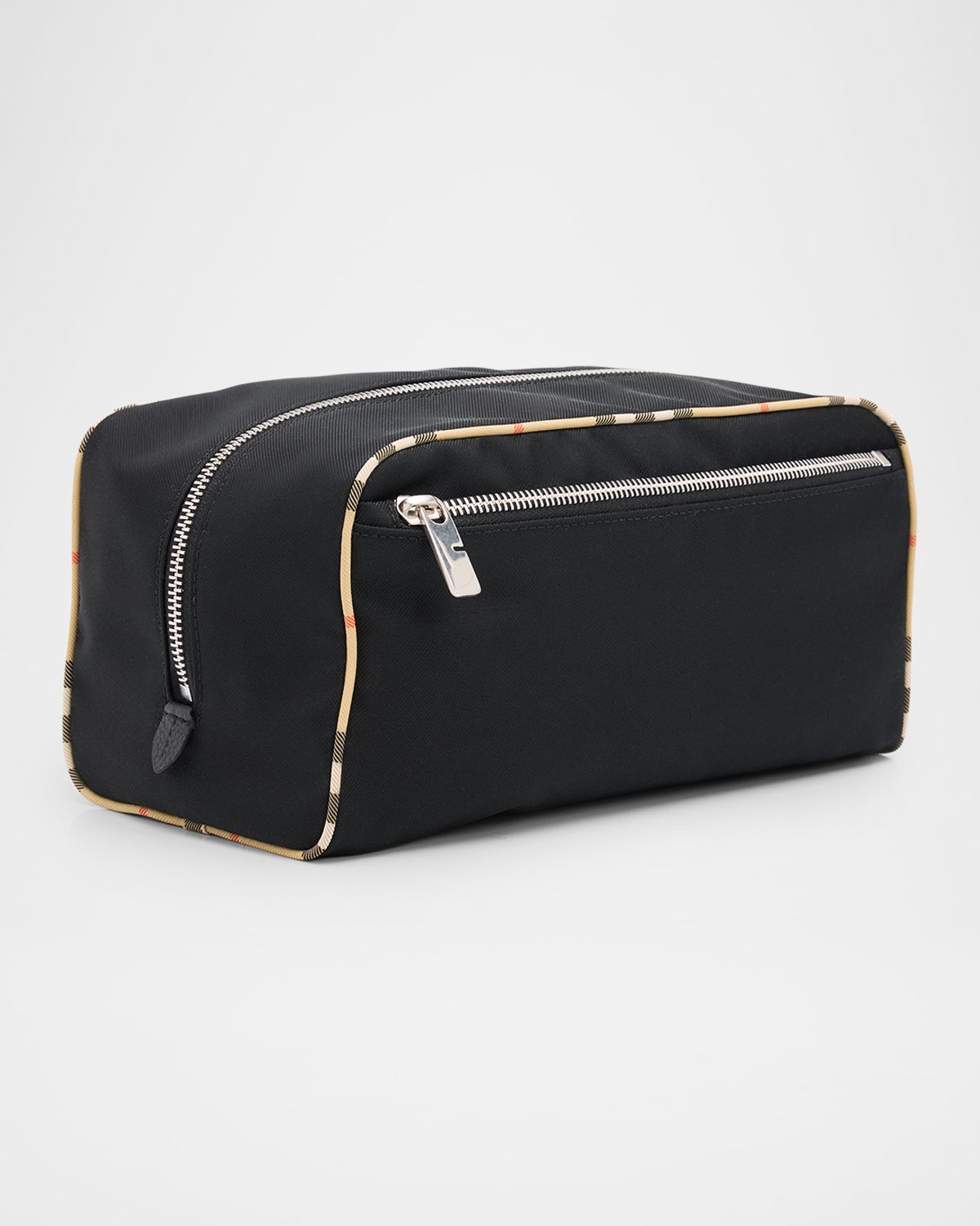 Burberry Men 's Medium Check-Trim Travel Zip Pouch