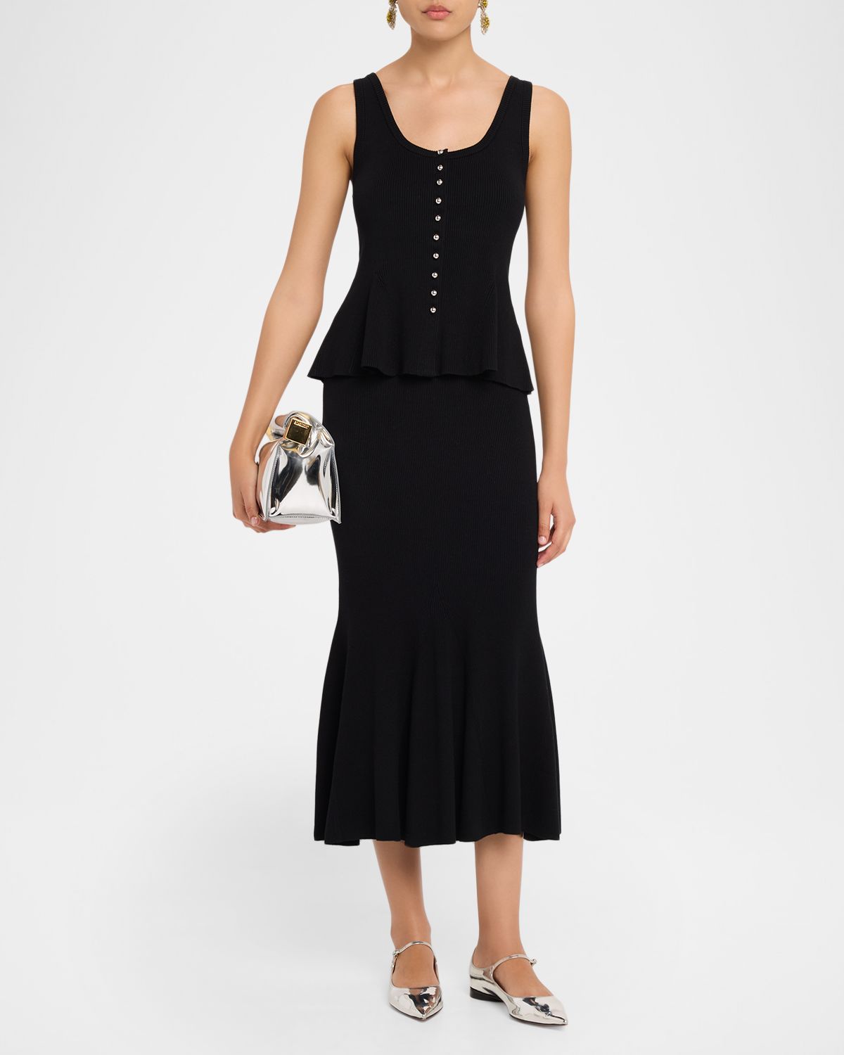 Toccin Eden Ribbed Peplum Tank Top