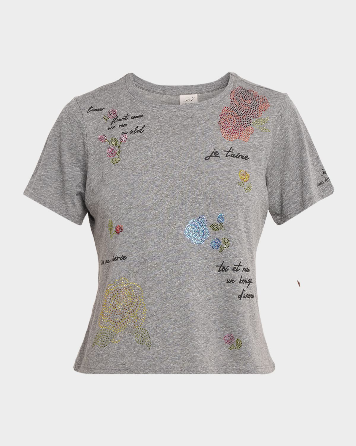 Cinq a Sept Shrunken Heatset Flowers Tee