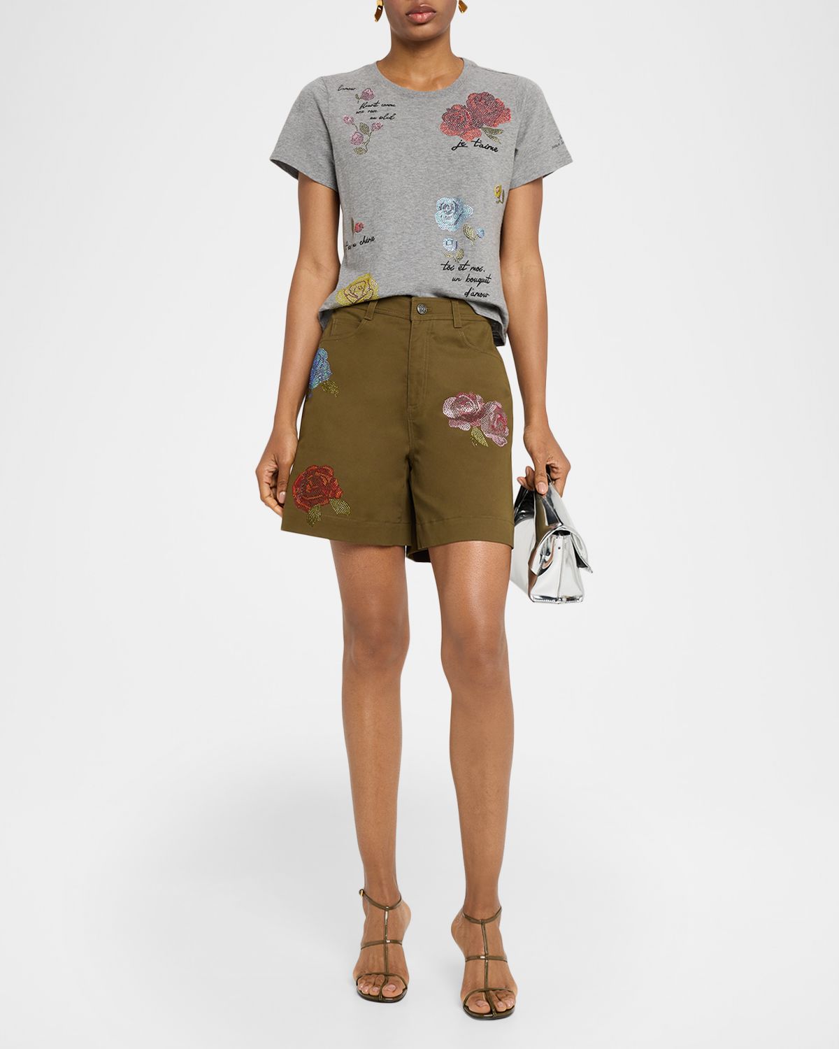 Cinq a Sept Betsy Heatset Roses Cargo Shorts