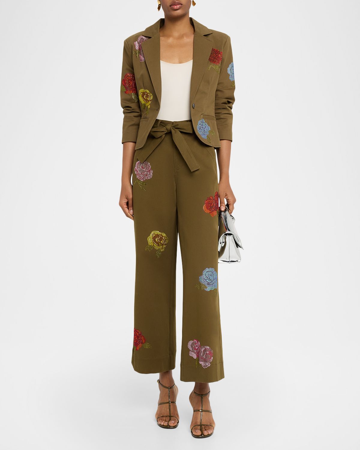 Cinq a Sept Wide-Leg Heatset Roses Pants