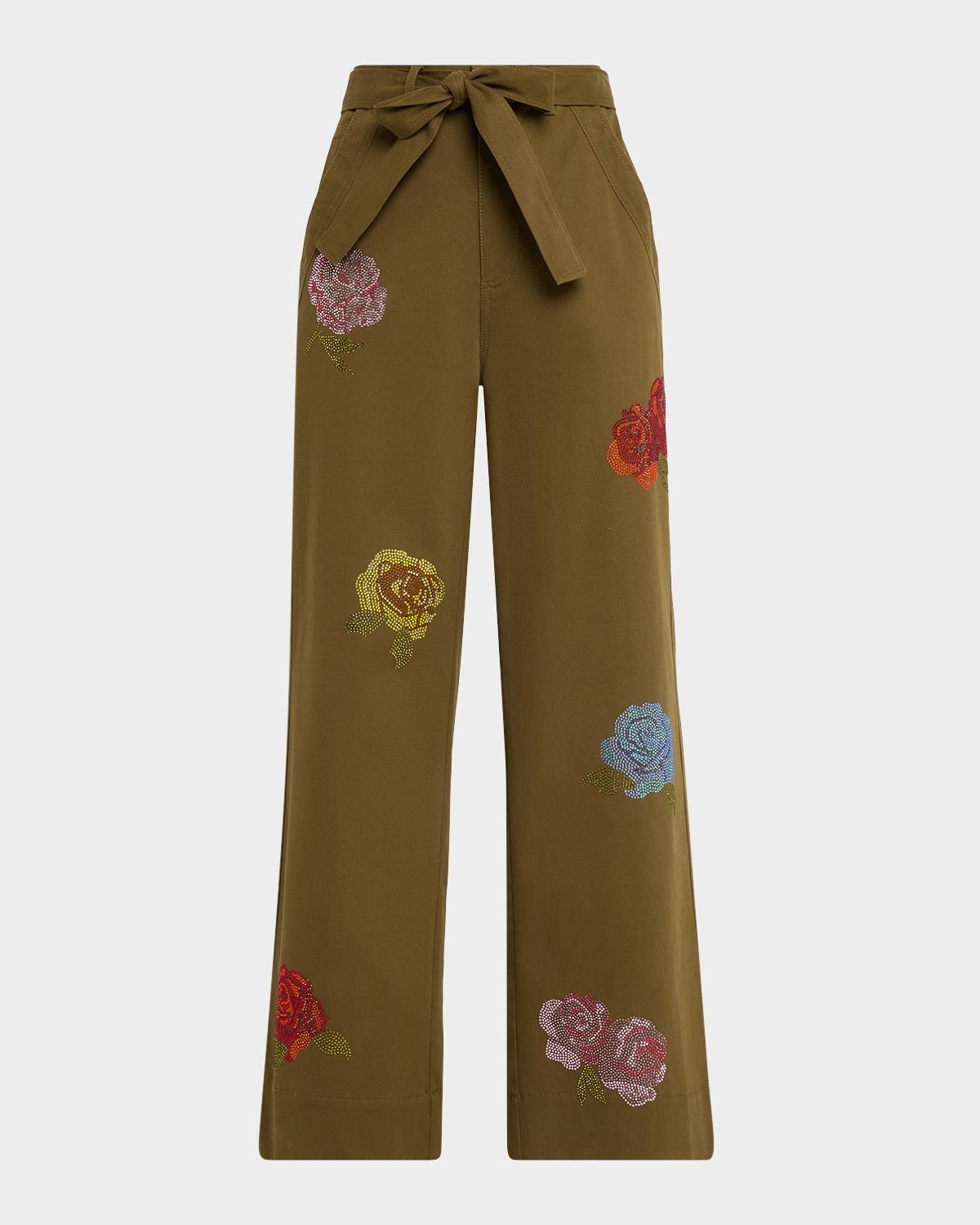 Cinq a Sept Wide-Leg Heatset Roses Pants