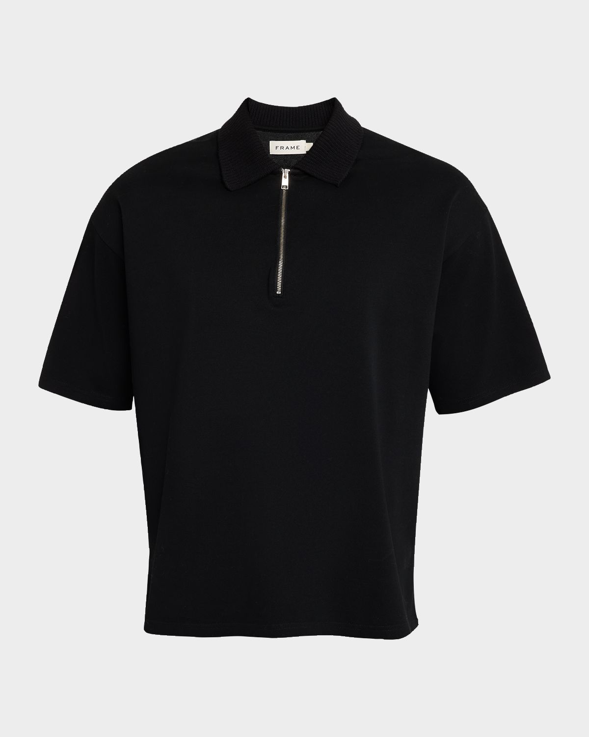 FRAME Men 's Cotton Half-Zip Polo Shirt