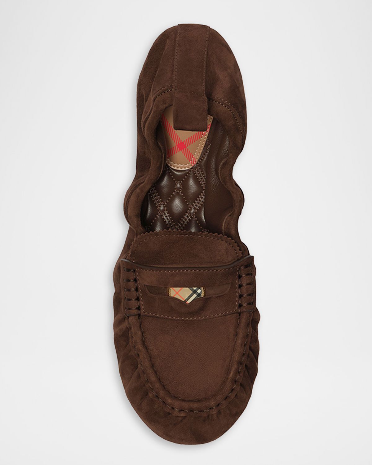 Burberry Suede Fawn Penny Loafers