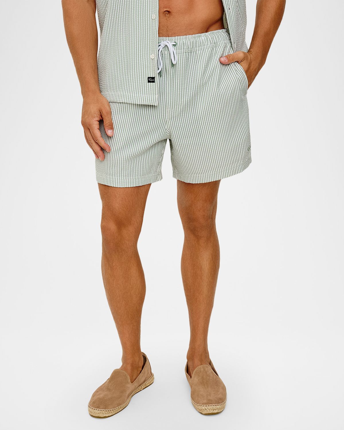 Rails Men 's La Brea Swim Shorts in Striped Sage