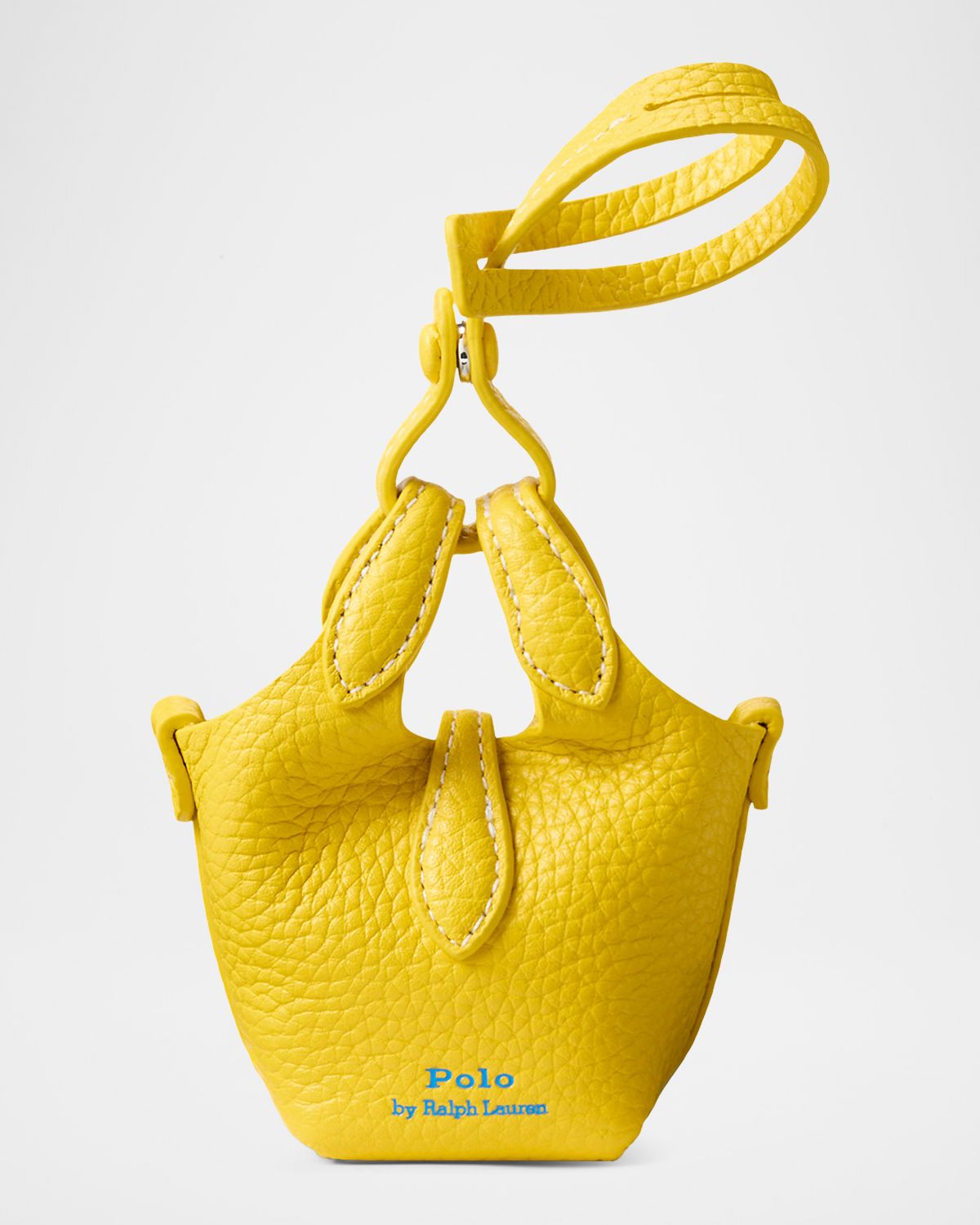 Polo Ralph Lauren Shiny Drum Pebbled Leather Bag Charm | Thumbnail 2 Polo Ralph Lauren Shiny Drum Pebbled Leather Bag Charm | Thumbnail 2