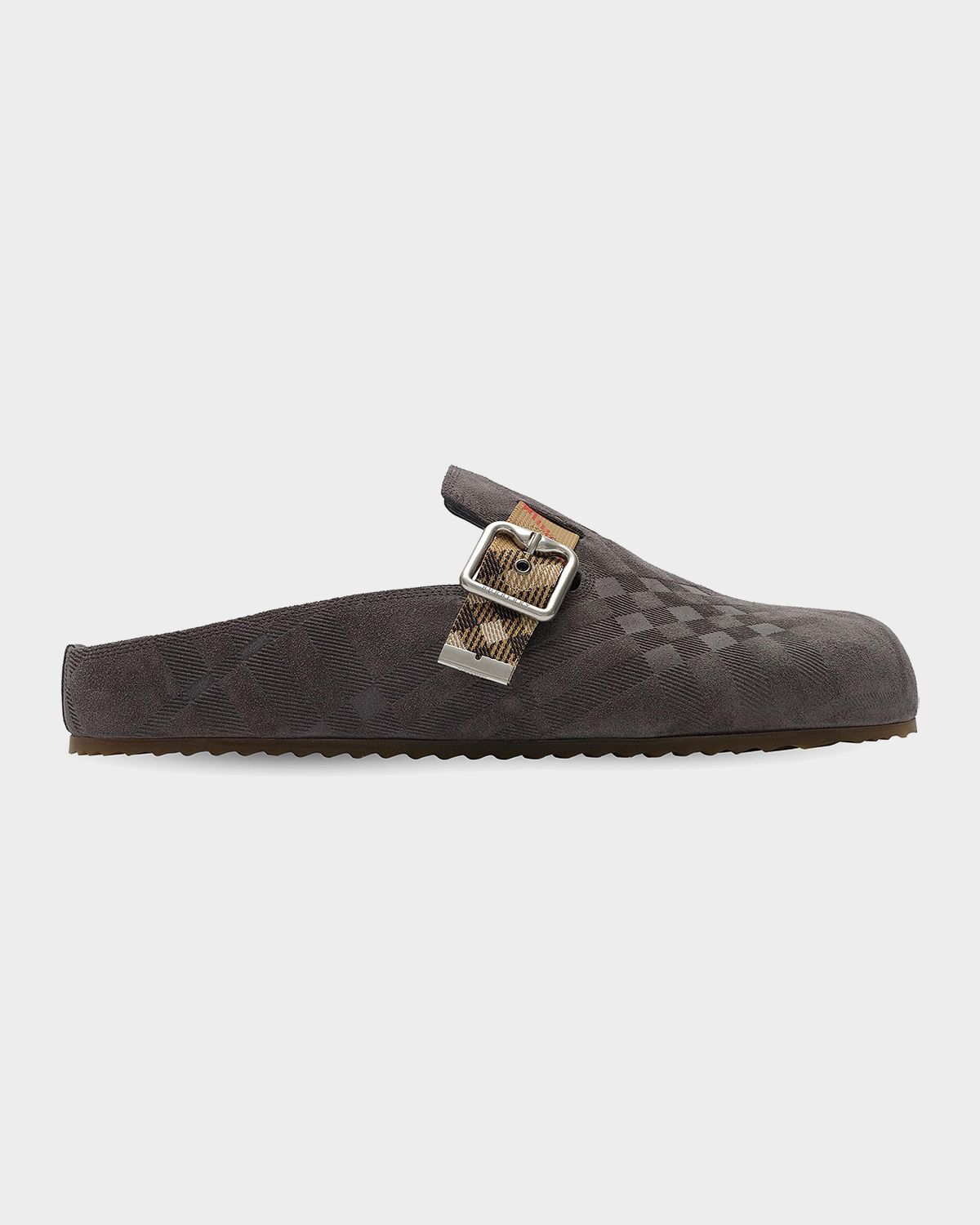 Burberry Men 's Urchin Check Suede Clogs