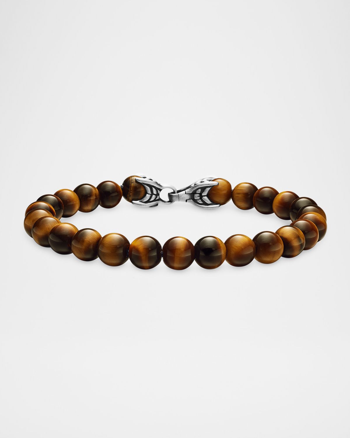 David Yurman Men 's Spiritual Beads Bracelet with Sterling Silver and Tiger's Eye, 8mm, 9"L