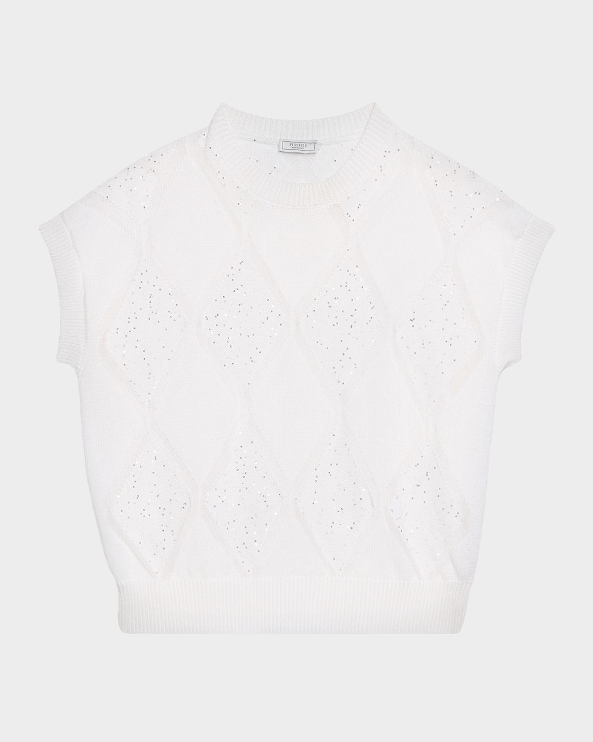 Peserico Tricot Sequin Diamond-Pattern Cotton Sweater | Thumbnail 6 Peserico Tricot Sequin Diamond-Pattern Cotton Sweater | Thumbnail 6