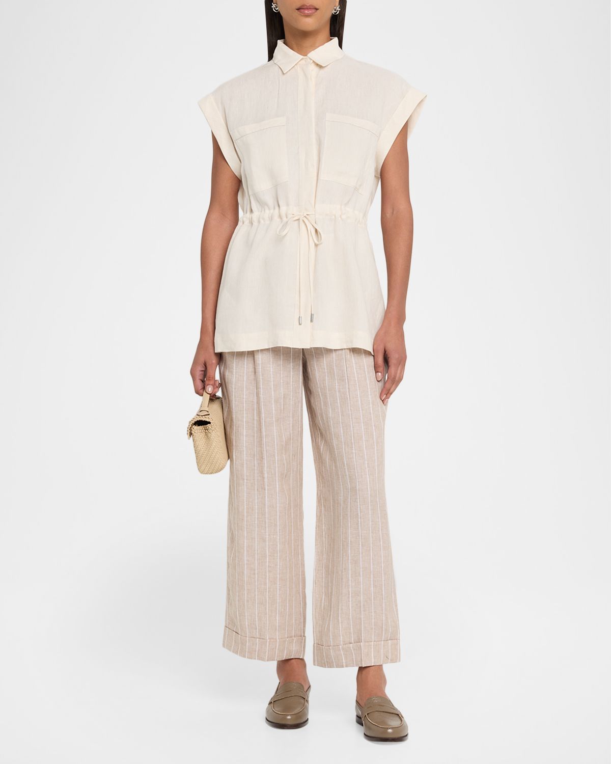 Peserico Drawstring Lightweight Linen Top | Thumbnail 5 Peserico Drawstring Lightweight Linen Top | Thumbnail 5