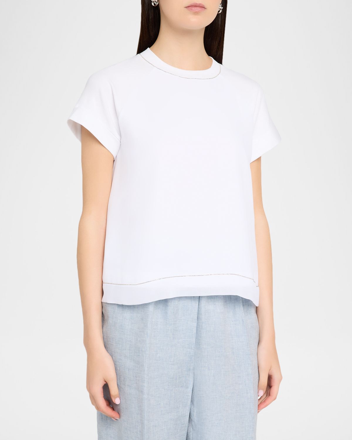 Peserico Crewneck Raglan-Sleeve Linen Shirt | Thumbnail 4 Peserico Crewneck Raglan-Sleeve Linen Shirt | Thumbnail 4