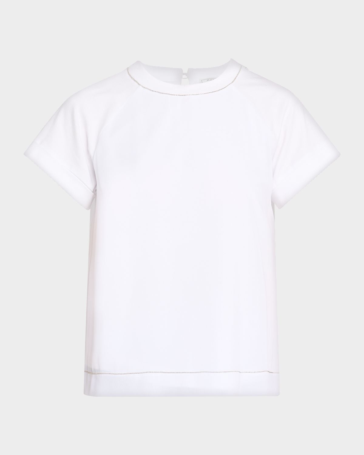 Peserico Crewneck Raglan-Sleeve Linen Shirt