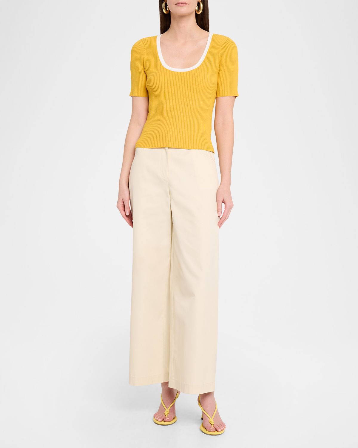 Toccin Kenzie Ribbed Scoop-Neck Top