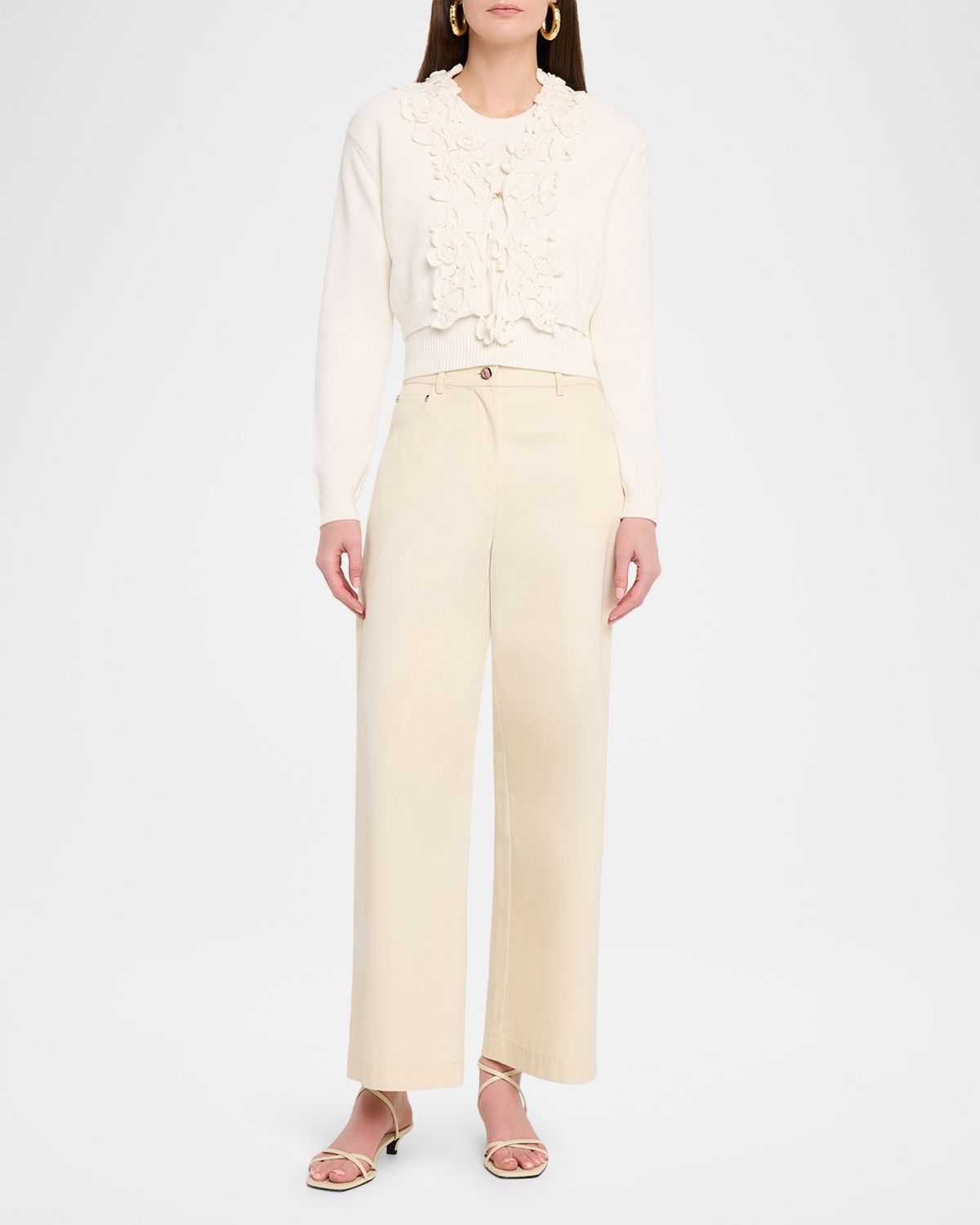 Toccin Rosalind Floral Cotton-Cashmere Cardigan