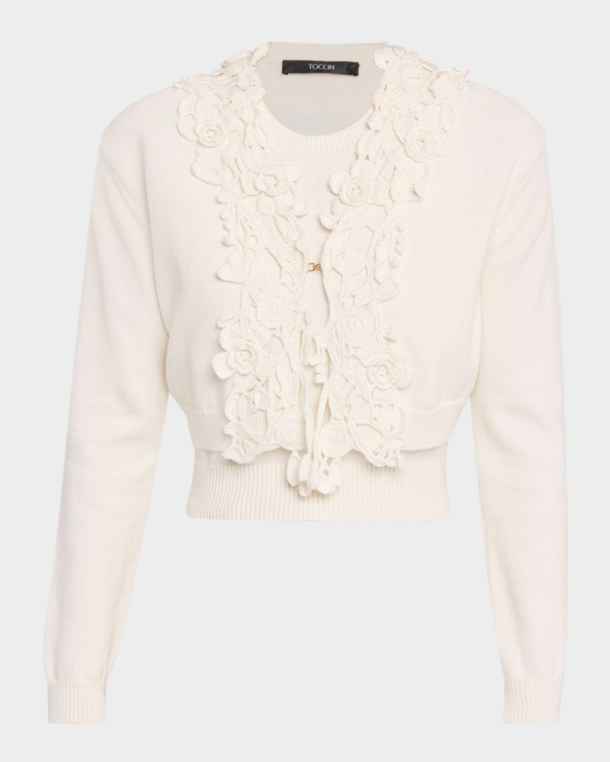 Toccin Rosalind Floral Cotton-Cashmere Cardigan