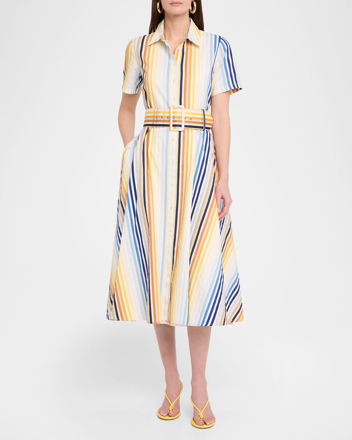 Toccin Jean Striped Midi Shirtdress