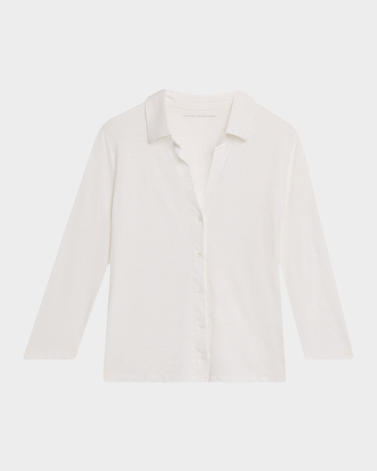 Majestic Filatures 3/4-Sleeve Stretch Linen Shirt