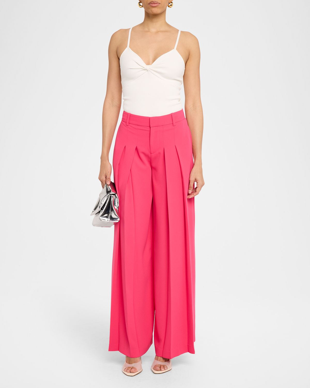ALICE + OLIVIA Blaire High-Rise Pleated Trousers