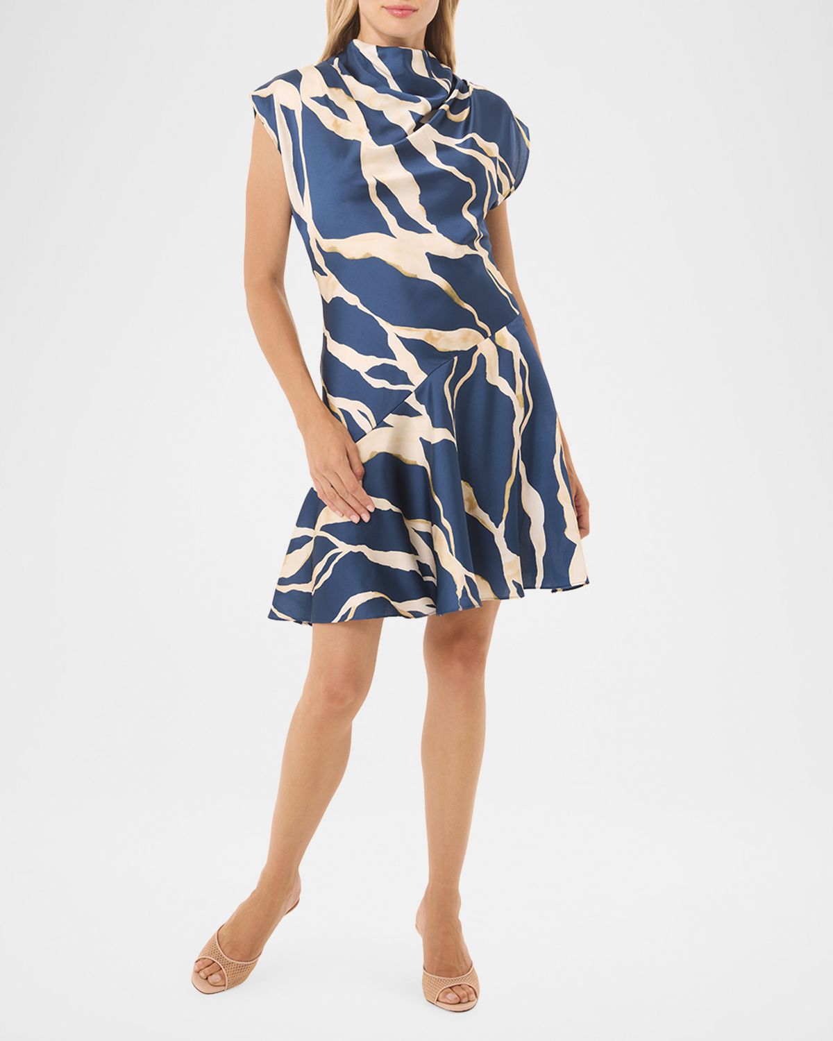 MISA Los Angeles Sandy Abstract Satin Mini Dress