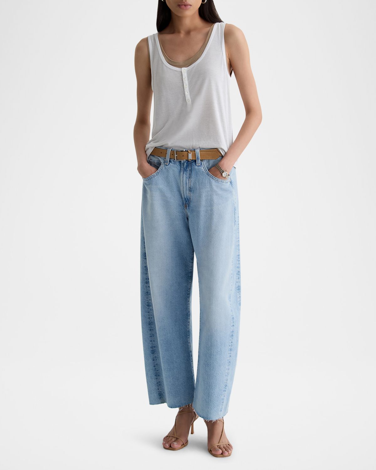 AG Jeans Hattie Cropped Comfort Stretch Barrel Jeans