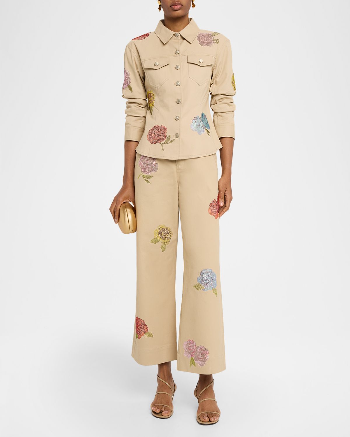 Cinq a Sept Denim Heatset Roses Shirt