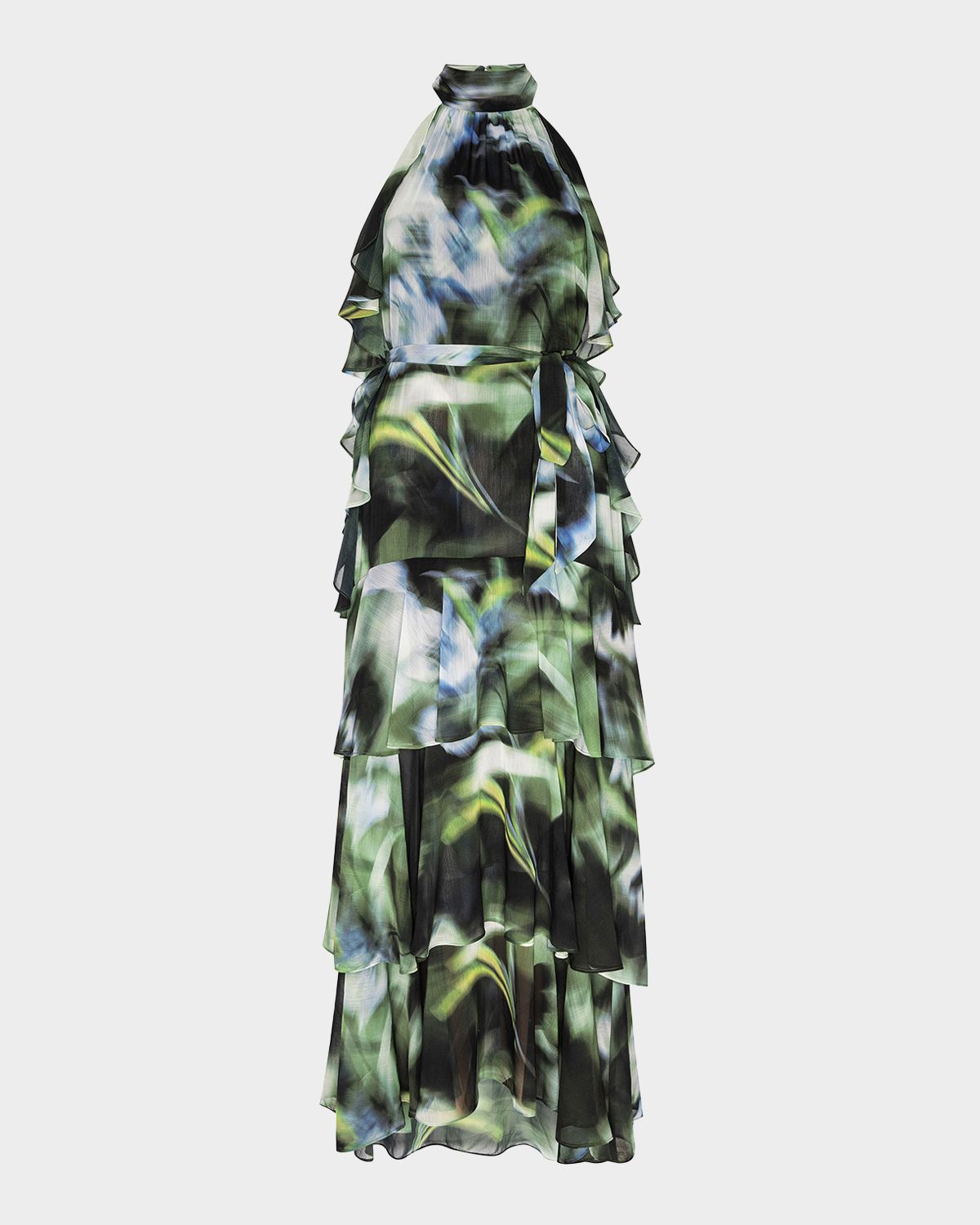 MISA Los Angeles Calissa Ruffled Chiffon High-Low Dress