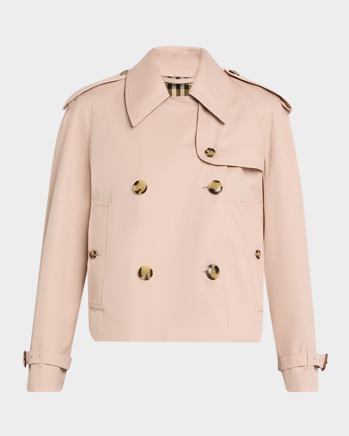 Burberry Haltye Cropped Gabardine Trench Jacket