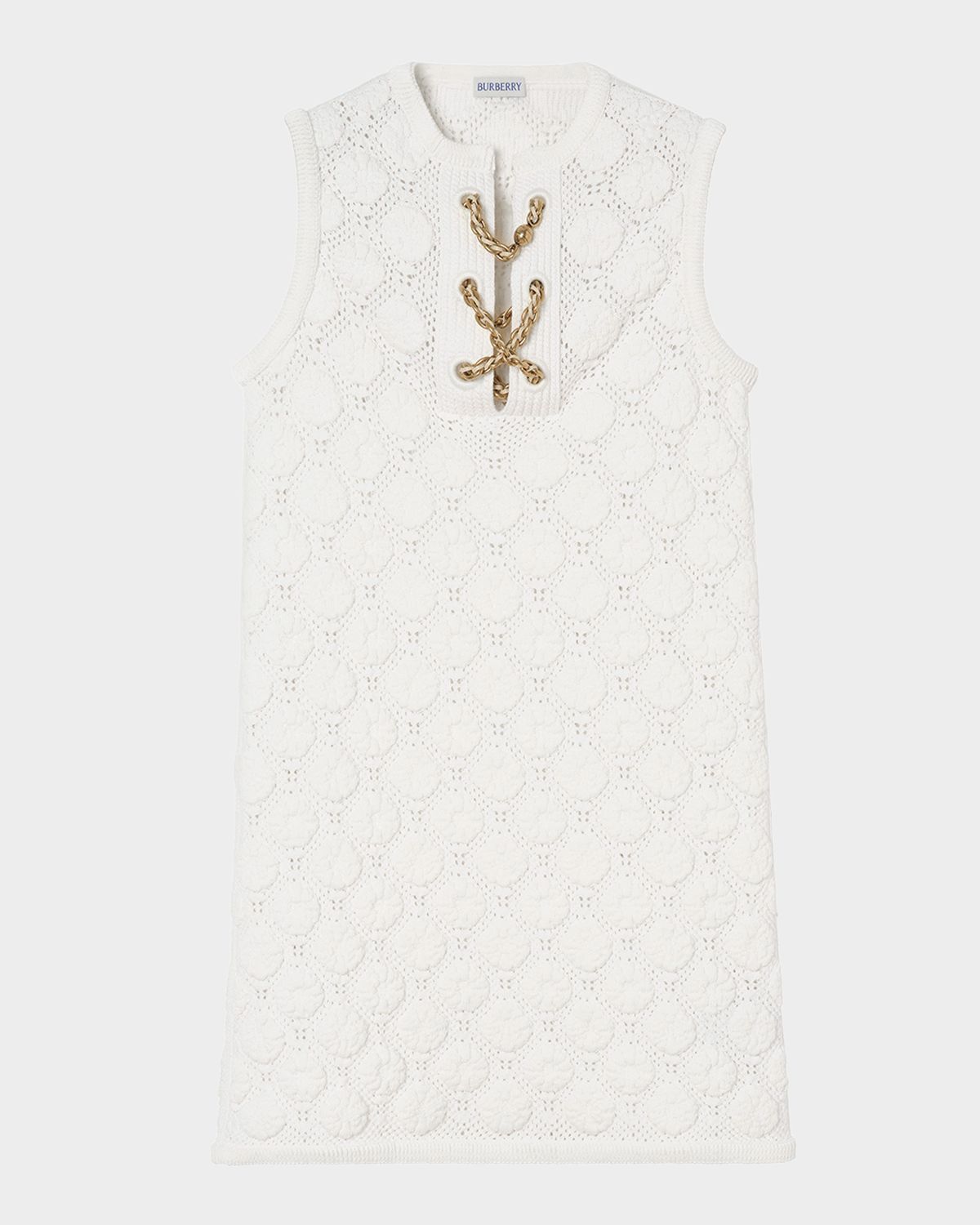 Burberry Brittany Chain Lace-up Crochet Mini Dress | Thumbnail 5