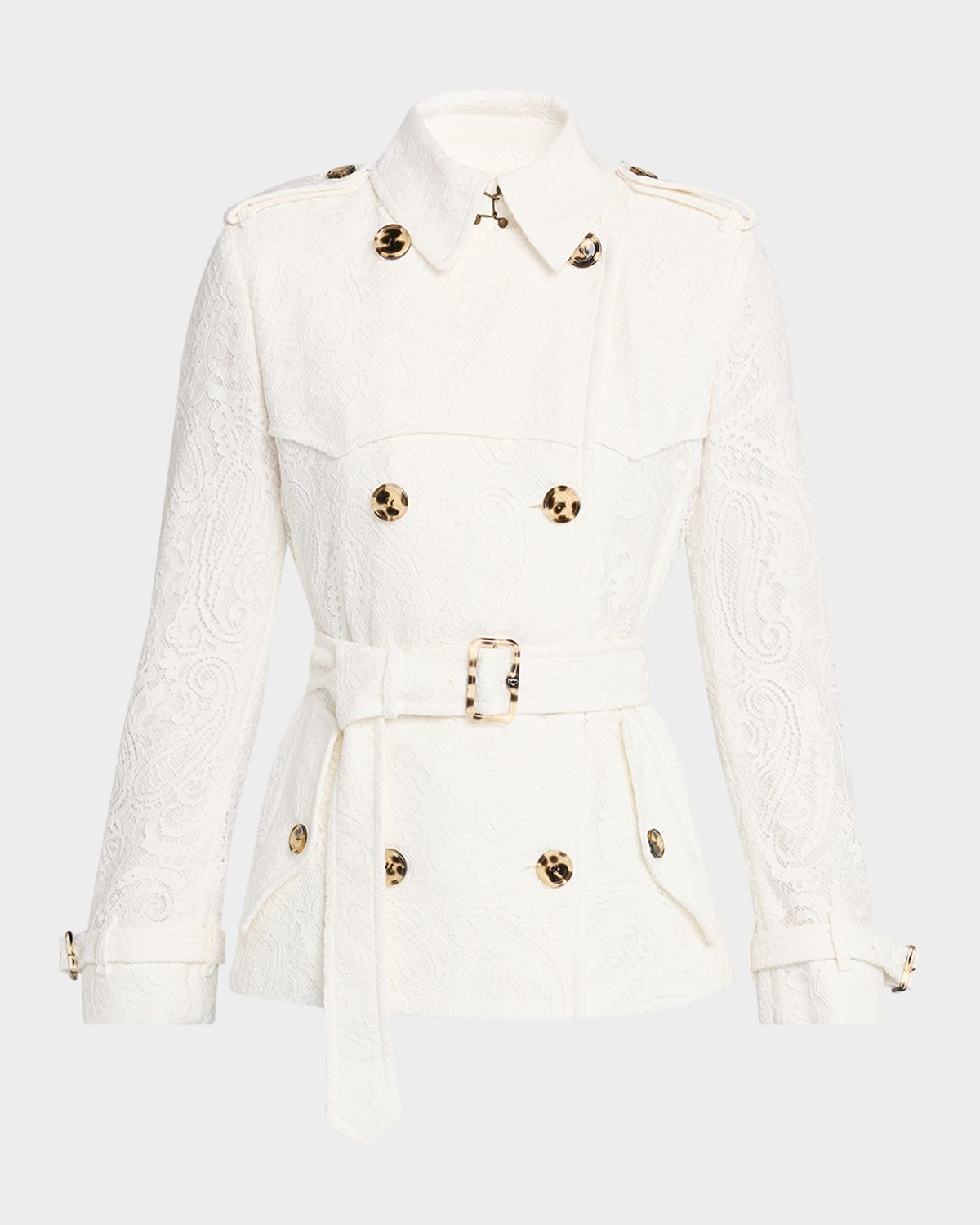 Burberry Foxfield Lace Double-Breasted Short Trench Jacket | Thumbnail 6 Burberry Foxfield Lace Double-Breasted Short Trench Jacket | Thumbnail 6