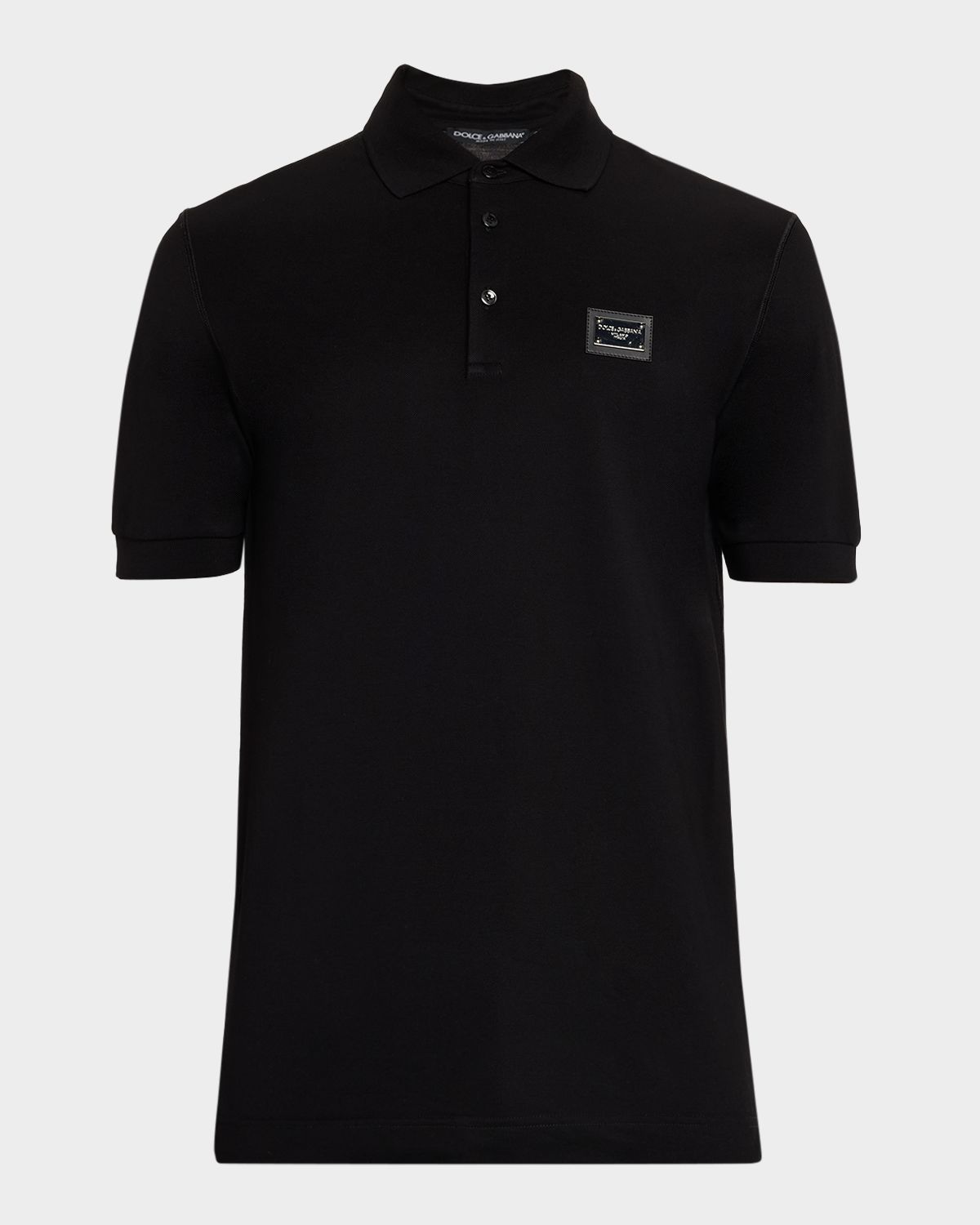 Dolce & Gabbana Men 's Cotton Pique Polo Shirt with Branded Tag