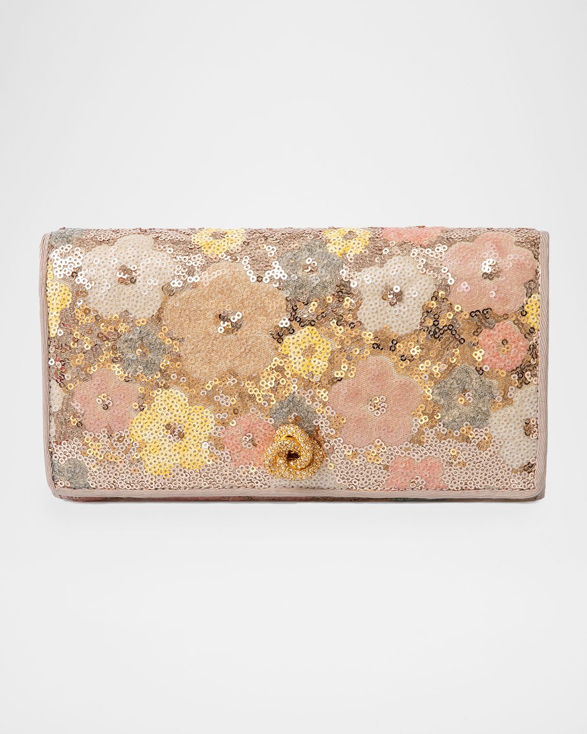 MICHELLE WILHITE Olivia Sequined Floral Clutch Bag